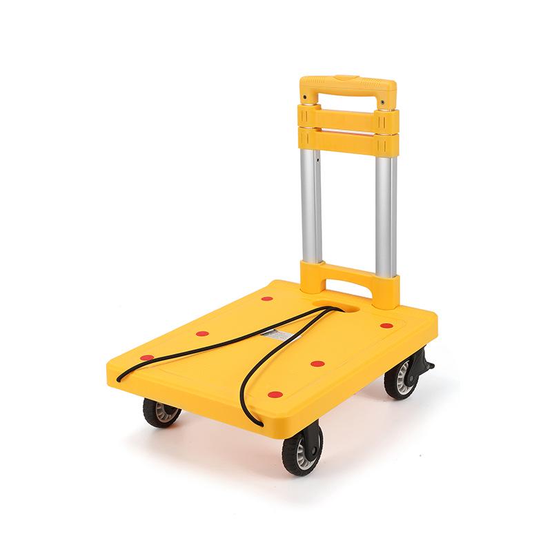 Portable Aluminum Folding Hand Cart with Universal Wheels for Shopping and Home Use