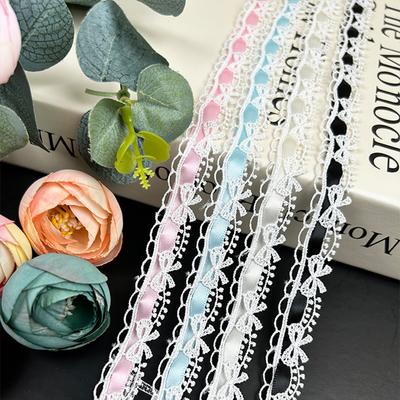 1 Yard Webband Bekleidungszubehör Geschenkverpackung DIY-Zubehör Wasserlösliche Schleifenspitze für Bastelarbeiten 1,8 cm breit
