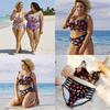 Stylish Women Push Up Padded Plus Size Bikini Set With High Waist Design For Comfort