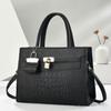 Pu Business Tote Bag For Women With Contrast Color Design And Large Capacity For Daily Use