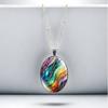 Fantasy Ripple Pattern Oval Women's Jewelry Fashion Pendant Necklace