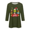 3/4 Sleeve Tops For Women T-Shirt Casual Christmas Print Tops T Shirt Round Neck Pullover Blouse