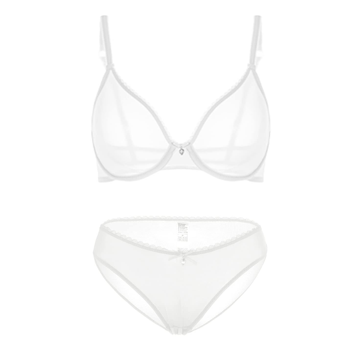 

varsbaby Прозрачный бюстгальтер Сексуальное тонкое нижнее белье Женский просвечивающий бюстгальтер, Комплект, (V279TS_34C_Белый) белый