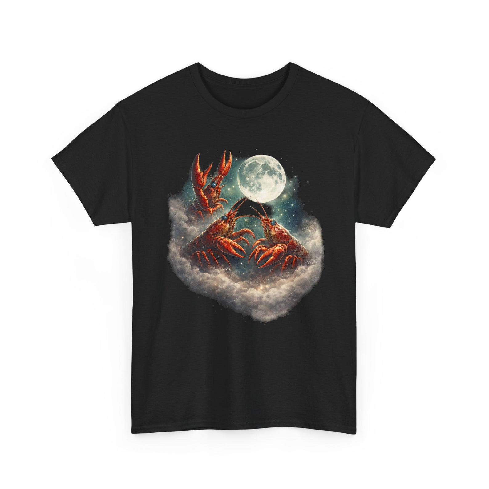 Moon Lobster T Shirt Cosmic Ocean Lobster Night Sky Graphic Tee L