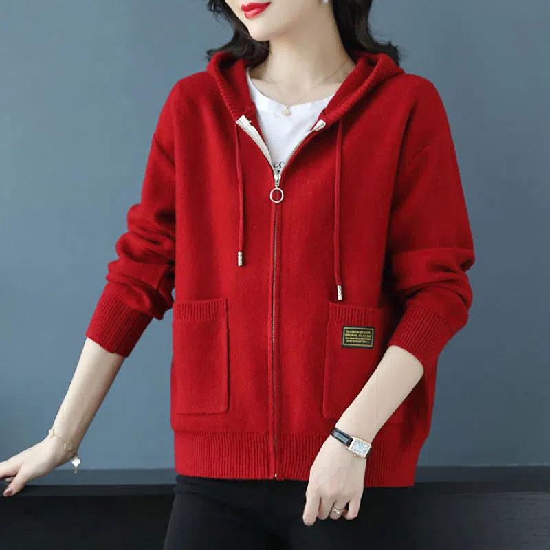 Autumn Winter Solid Elegant Office Lady Cardigan Zipper Sweater Korean Fashion Women Versatile Knit Short Tops Simplicity Trendy XXXL 2300₽
