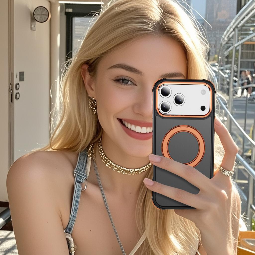 For iPhone 17 Pro Case Compatible with MagSafe Skin Touch Airbag Anti Drop TPU+PC Phone Cover