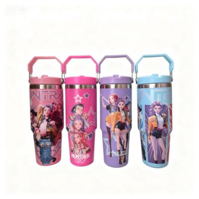 New Bingba Cup Stainless Steel Portable Car Cup Vacuum Straw Witch Hunter Group Insulated Cup
