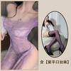 Sex Underwear One-word Collar Perspective Cheongsam Tube Top Sexy Lace Nightdress Sexy Pure Desire Nightdress Women