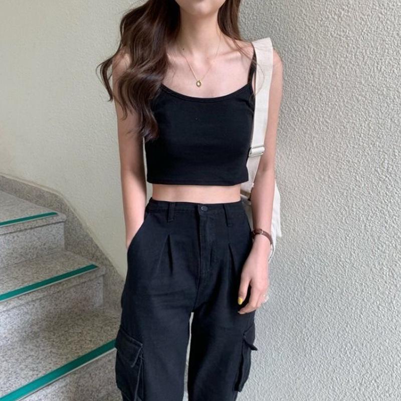 

Женский тонкий топ для похудения, женский тщательно машинный шикарный короткий жилет, летний корейский one size чёрный