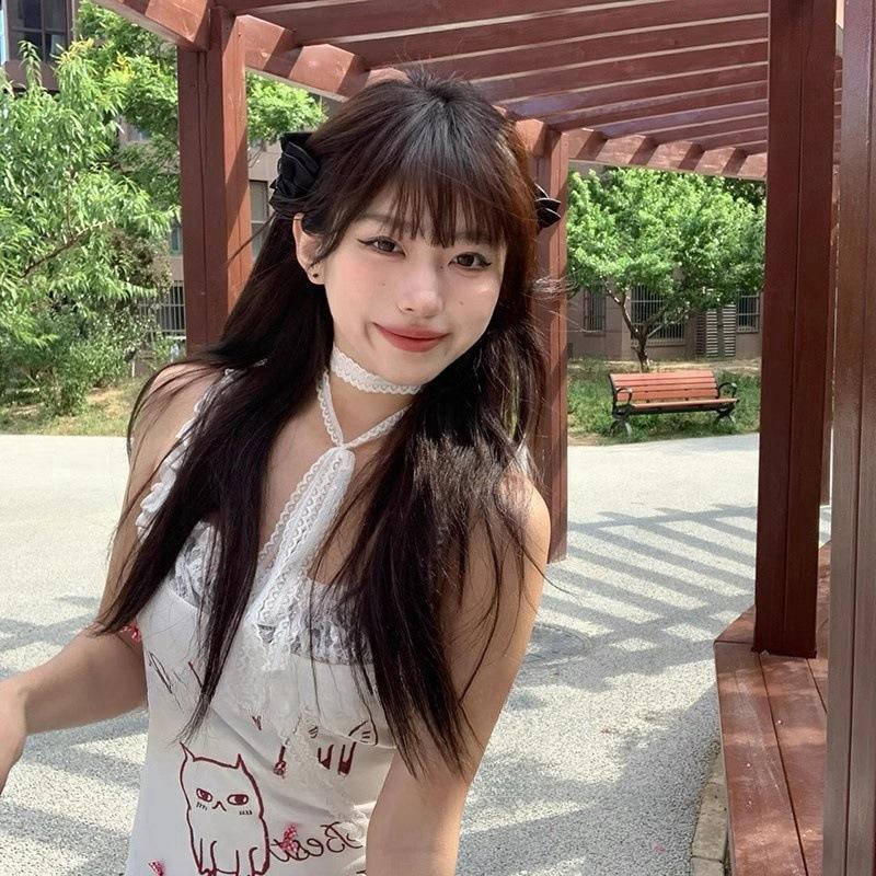 

Многослойный дизайн, белый кружевной ленточный узор, фея, универсальный тонкий и узкий шелковый шарф, ожерелье с ремешком на ключицу белый