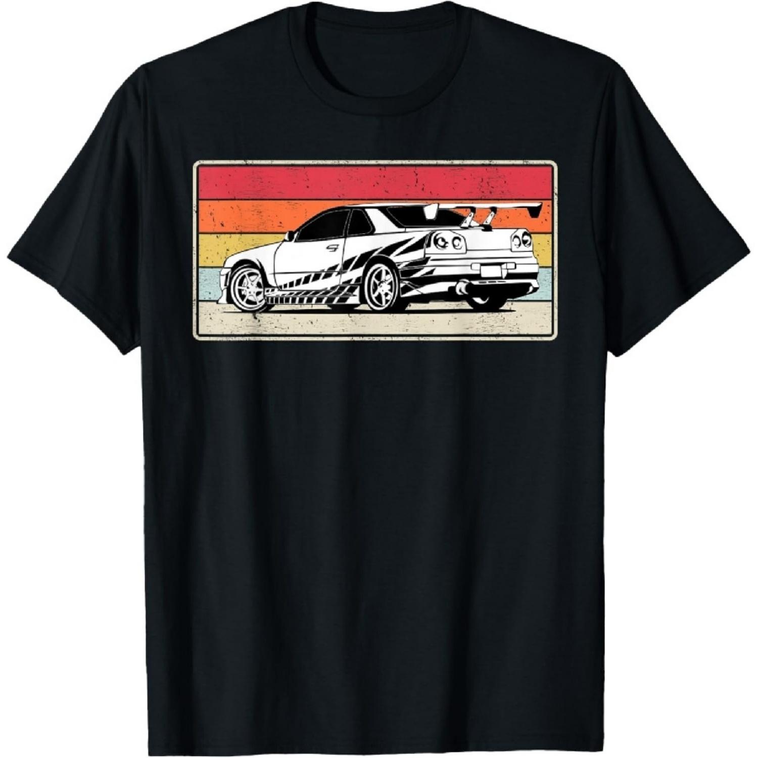 

Vintage Tuner Car Skyline Graphic Retro Racing Drift Car T-Shirt S