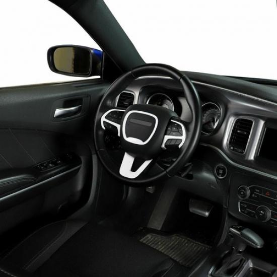 White Steering Wheel Frame Cover Trim for Dodge Challenger/Charger/Durango 2015+