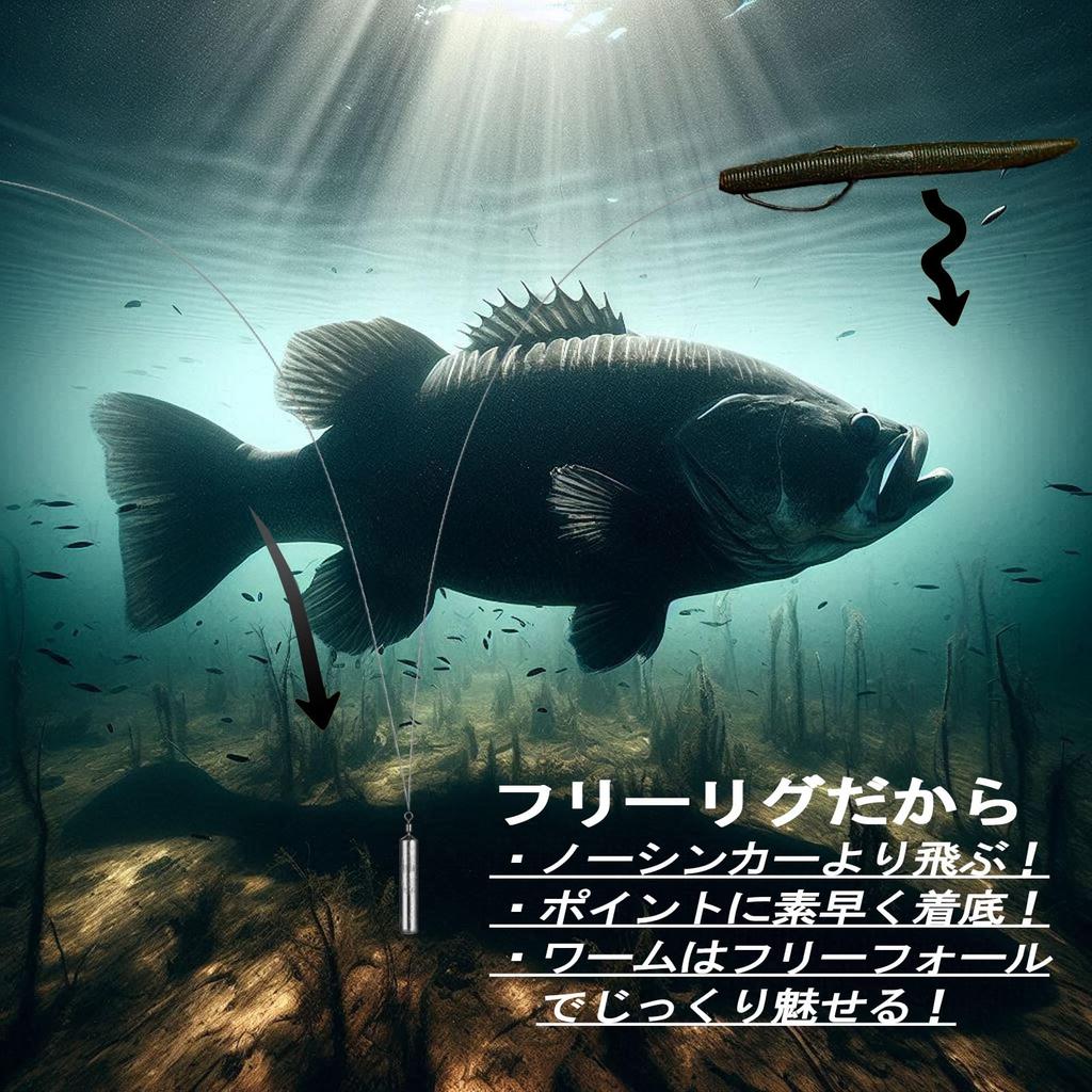 LEXOR Free Rig Sinkers, 10g - Set of 30, Lead Weights for Worms, Free Rig, Texas Downshot, and No-Sinker Fishing, by Tsunekichi