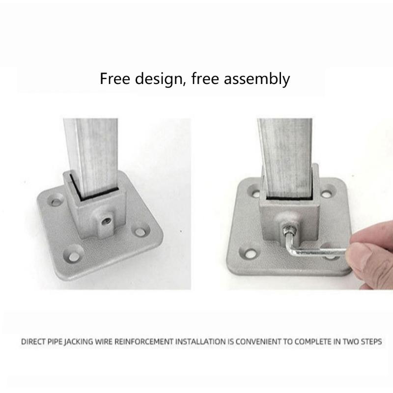 Connettore Rastrelliera di Stoccaggio Giunto Fisso Tubolare Quadrato Raccordo a Gomito a 3 Vie per Montanti di Recinzione e Costruzione di Scaffalature Industriali