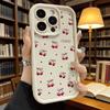 Cherry with Bow and Polka Dots Soft TPU Phone Case for iPhone 17 16 15 14 13 12 11 Pro Max Plus Shockproof Anti-Slip Cover