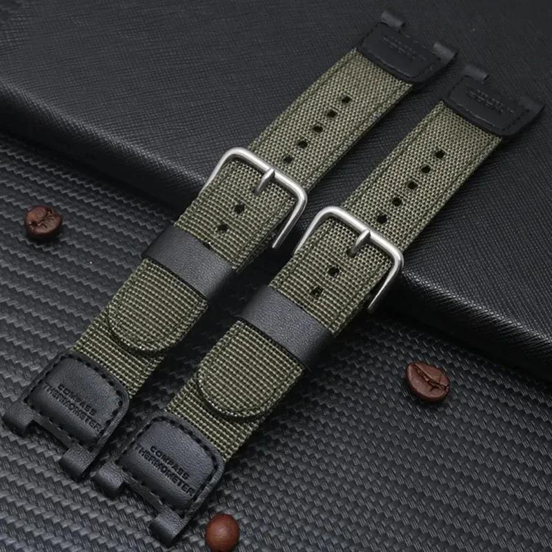 Canvas watch bracelet Band for casio g-shock SGW-100-1V SGW-200 100B GW-3500B 3000B Sport Nylon Waterproof Strap Notch watchband