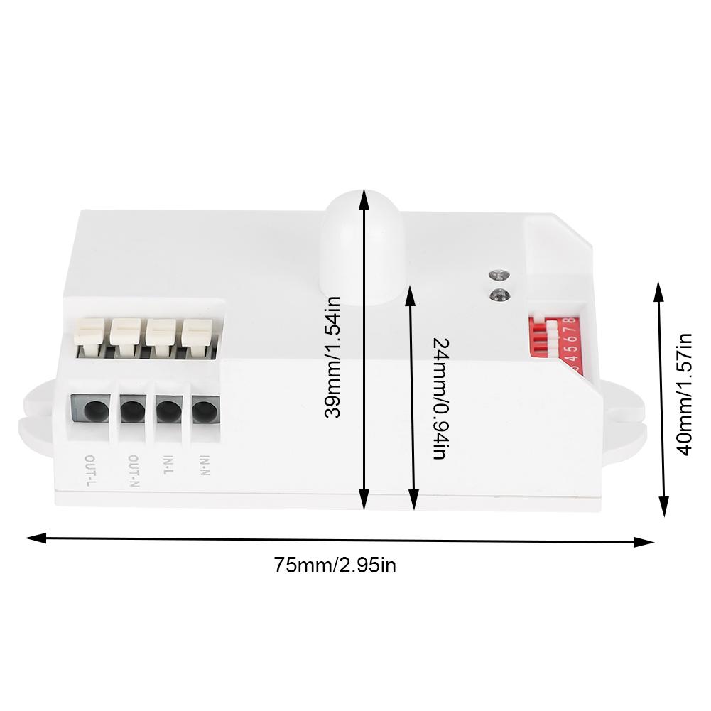 5.8GHz Dial Adjust Microwave Radar Sensor Body Motion Detector Light Switch for Home Hotel Corridor