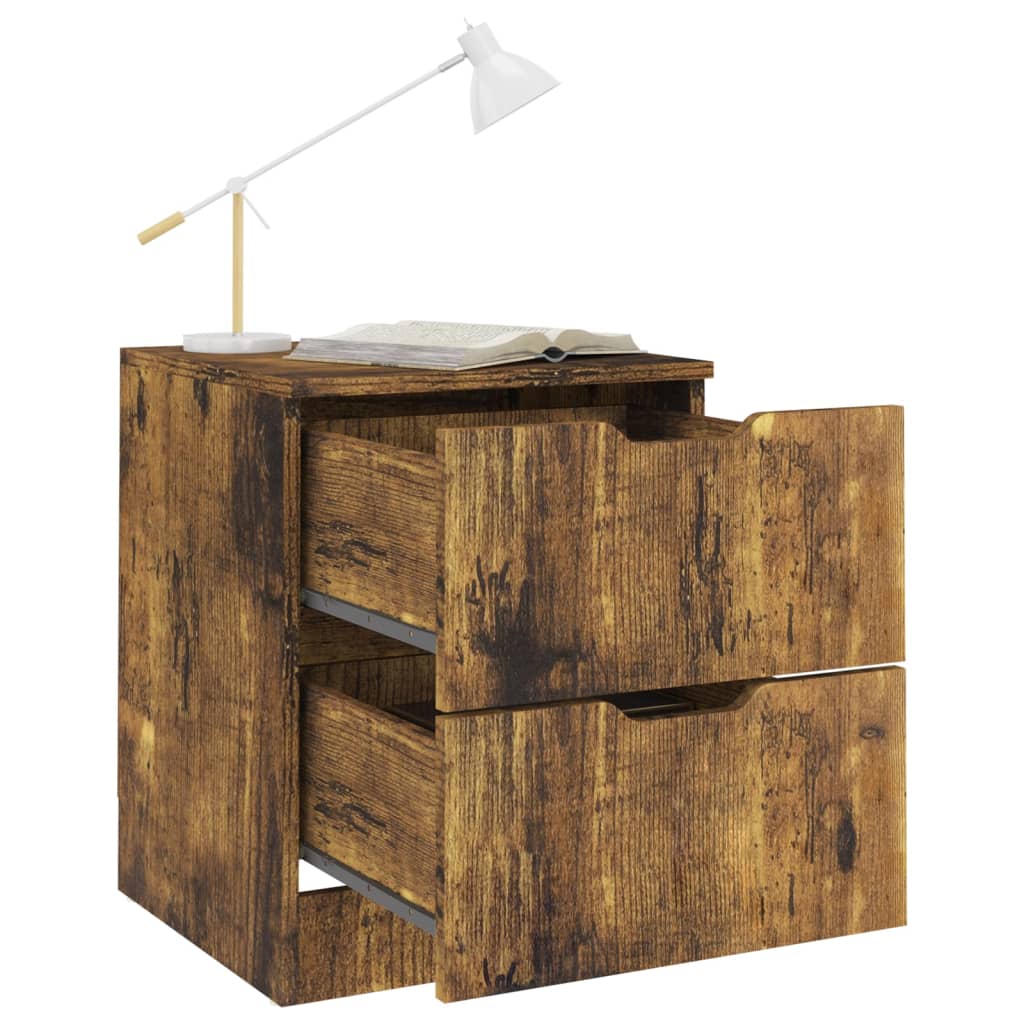 Vidaxl Nightstands, 2 Pcs, Smoked Oak, 40X40X50 Cm
