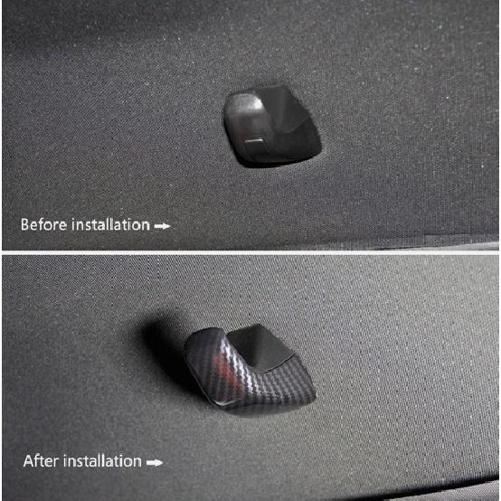 Carbon Fiber Style Rear Ceiling Roof Hook Cover Trim For Dodge Challenger 2015+