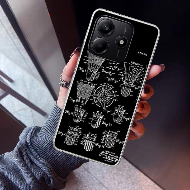 Badminton Sport Phone Case For Xiaomi Redmi Note 15 14 14S 13 12S 12 Pro Plus 11S 11 10S 10 4G Cover 11E 11T 5G Print Fundas Red