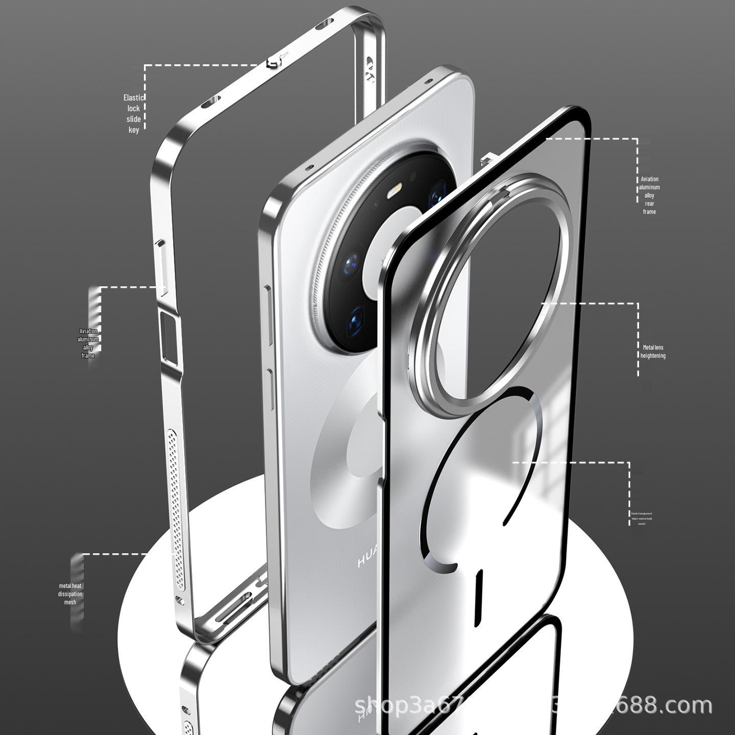 Huawei Mate80/80Pro/80RS Magnetic Metal Phone Case with Spring Buckle Huawei Mate80 Pro