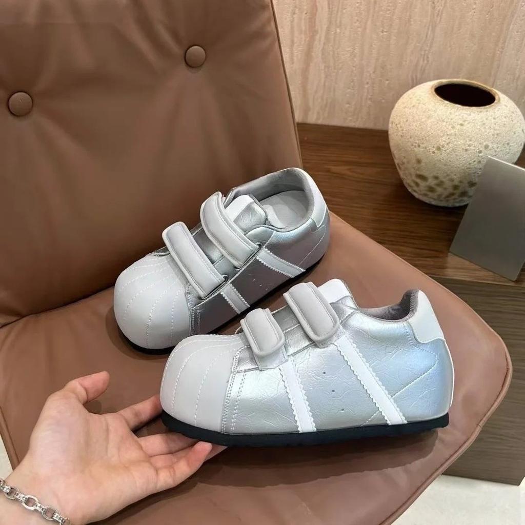 Velcro ugly cute shell head German training bread shoes 2025 new versatile inner height increase casual sports board shoes women's shoes
