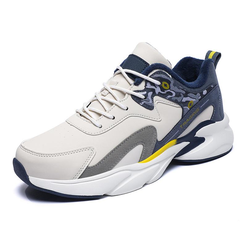 

Winter cotton shoes men s velvet thickened leather sports shoes versatile warm casual shoes waterproof and non-slip men s running shoes 39