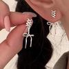 Bowknot Studs Earrings Minimalist Ear Rings Ear Piercing Ornament for Women Girl