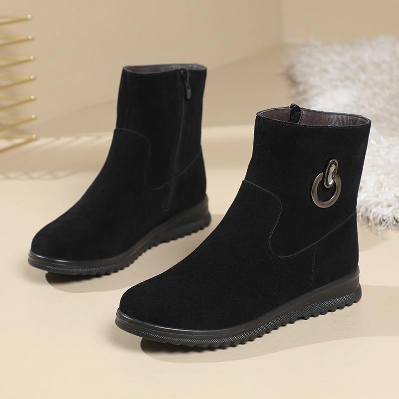 Women's Extra Thick Fleece-Lined Suede Snow Boots - Stylish, Versatile, Warm, Comfortable Winter Footwear