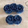 Denim Blue Flower Banana Clips Camellia Floral Twisted Hair Clip Women Vertical Clip  Spring