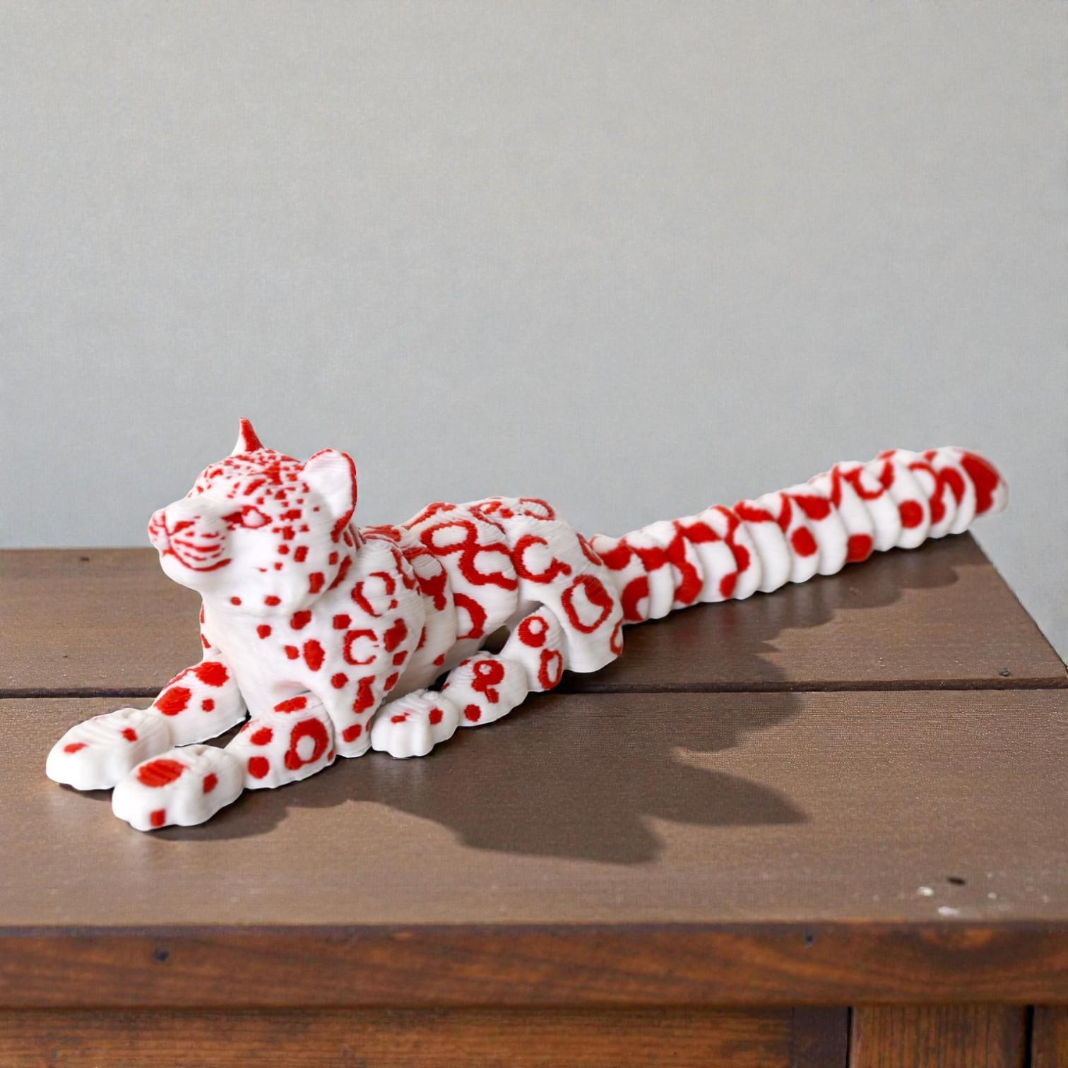 

16/21cm 3D Printed Snow Leopard Model Simulation Multi-joint Movable Wild Animal Figurines Mini Home Decoration Crafts Cute Gift 16cm красный