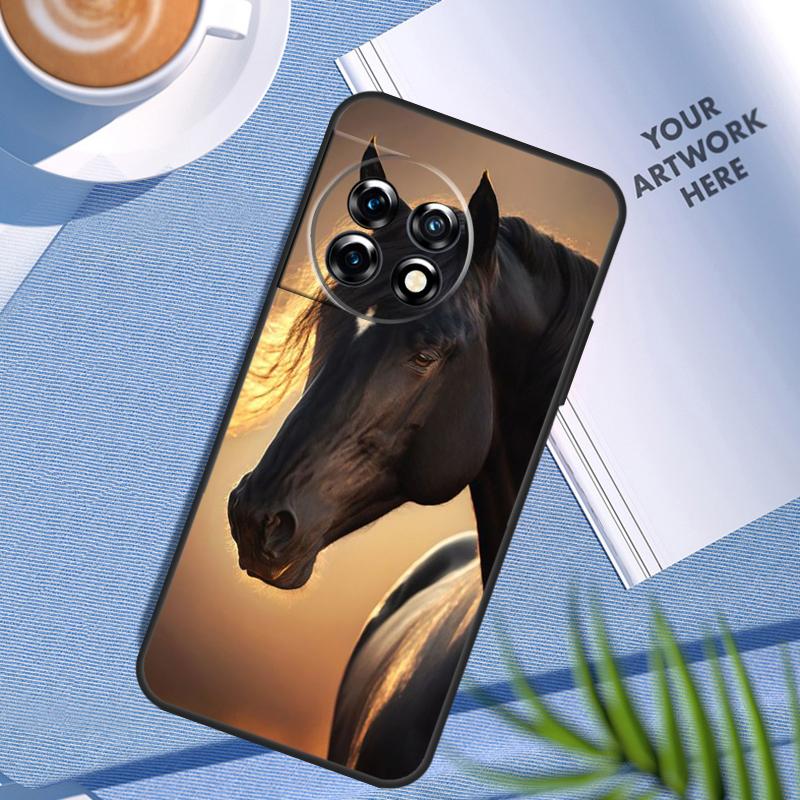 Beautiful Black Horse Case For OnePlus Nord 5 CE 4 3 2 Lite N20 N30 OnePlus 15 13 12 11 9 10 Pro 12R 13T 13R Cover