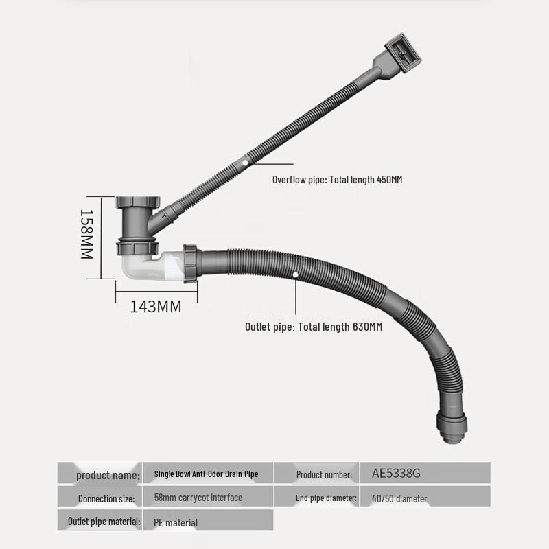 ARROW HT Kitchen Sink Drain Pipe Set