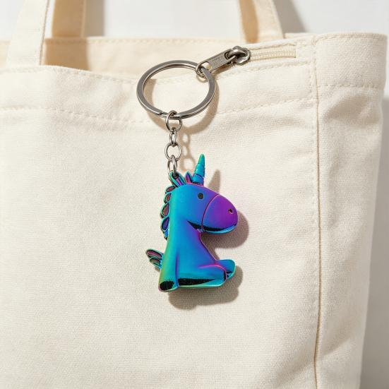 Unicorn Keychain Pendant Lightweight Metal Keychain Portable Bag Charms Creative Decorative Keyring for Bags And Keys