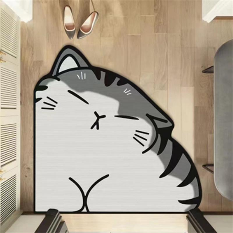 Cartoon Cute Irregular Bathroom Anti Slip Mat Bathroom Door Absorbent Mat Household Fan Diatom Mud Floor Mat