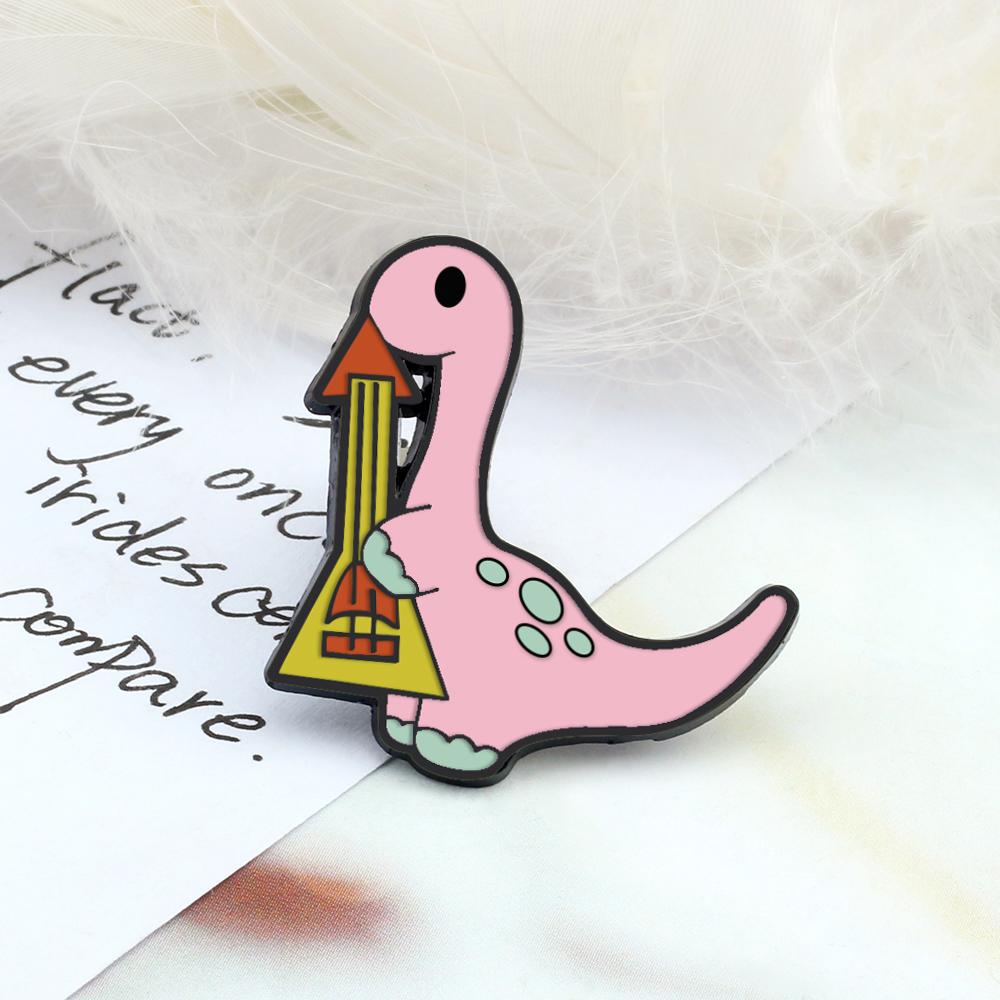 

Cute Cartoon Dinosaur Brooches Jurassic Animal Tyrannosaurus Rex Enamel Pins for Kids Friends Badges Bag Lapel Pin Jewelry Gifts