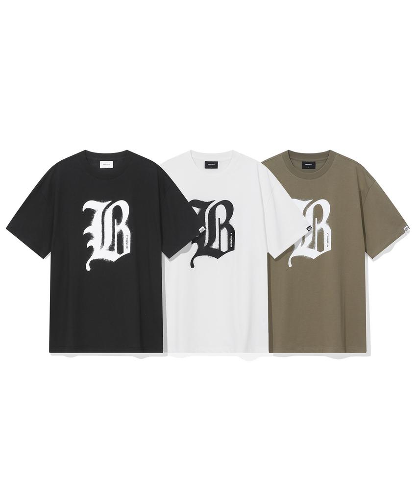 BEENTRILL B Gothic Logo T-Shirt (Khaki)