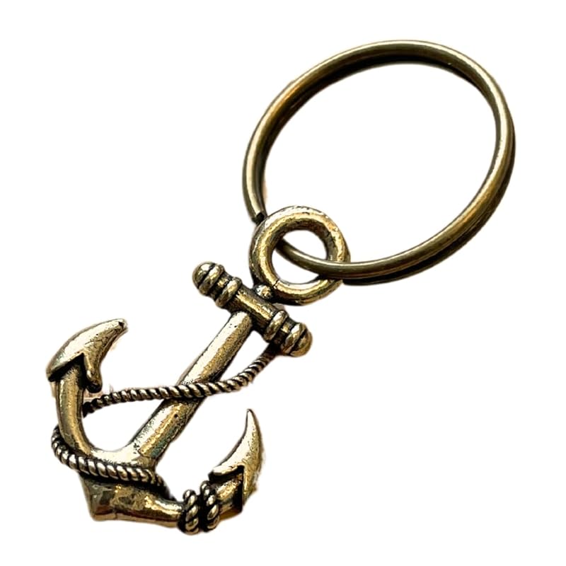 

[DAZUMA] key ring Ikari marine good luck pendant top brass antique money luck charm Goods pendant strap boat anchor
