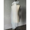 Flower Girl Veil Pearls Bow Hair Wedding Headpeice White Sheer Head Covering