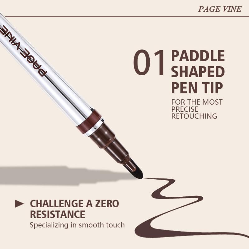 PAGE VINE Liquid Eyeliner Pen Quick Dry Waterproof Long Lasting Smudge Proof Brown Black Felt Tip Eyeliner Smooth Application