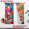 2D Flat Printing 2pcs Window Curtains Clown Circus Carnival Joy Digital Printed Polyester Drapes Festive Curtains for Indoor