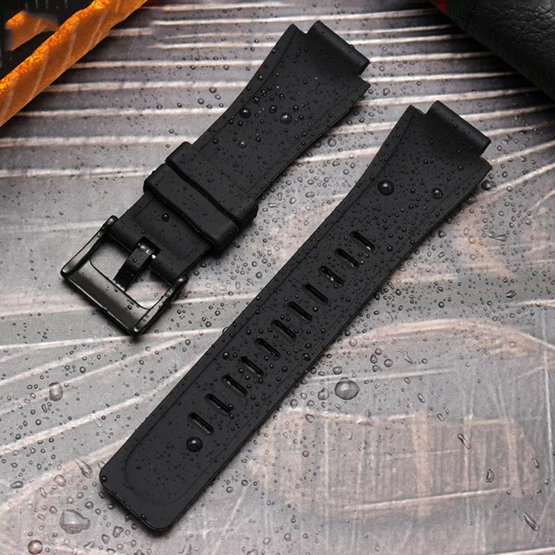 Cinturino per orologio in gomma di alta qualità per orologio TIMEX T2N720 TW2T76300 Serie T2N721 Uomo Nero Impermeabile Silicone Sportivo 24*16mm