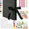 Creative Photo Album and Scrapbook Set with Bows, Doodles, and Souvenir Pages