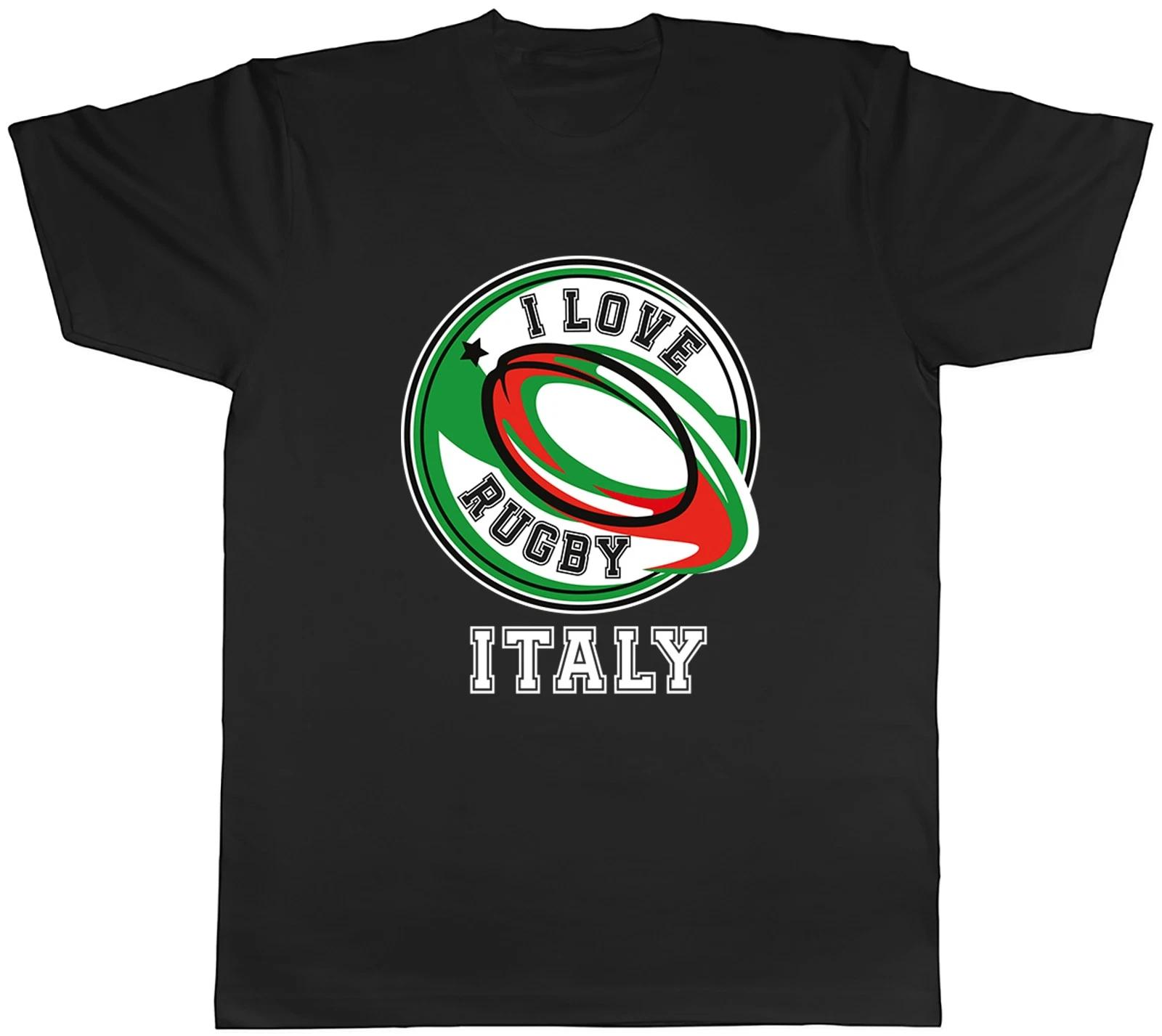 I Love Rugby Italy Fan Supporter Mens T-Shirt Tee Gift Top XS