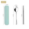 1set Household Stainless Steel Portable Tableware Chopsticks Spoons Forks Two/Three Piece Set with Box Plate Sets Luxury Fork