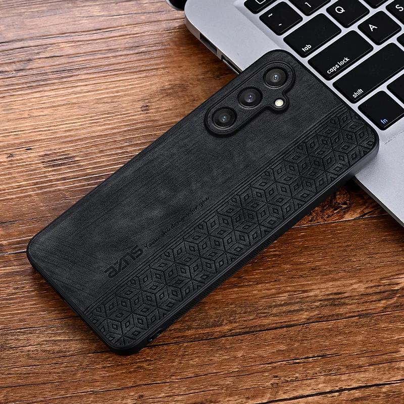 Luxury Soft Leather Business Elite Shockproof CellPhone Cases for Samsung Galaxy M55 Protective Phone Case Protective