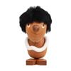 NordicThemed Wooden Figurine Nordic with Faux Fleece Hair Compact Tabletop Display