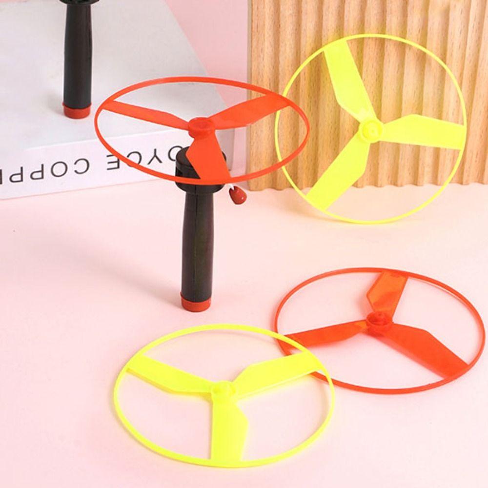 Pull String Propeller Helicopter Outdoor Toys Pull String Flying UFO  Children Gifts