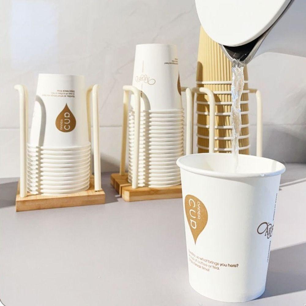 Wooden Bottom Disposable Cup Holder Nordic Style Mug Display Stand Organizer  Household