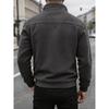 Men's Double-Sided Fleece Half-Zip Turn-Down Collar Casual Sweatshirt Jacket.